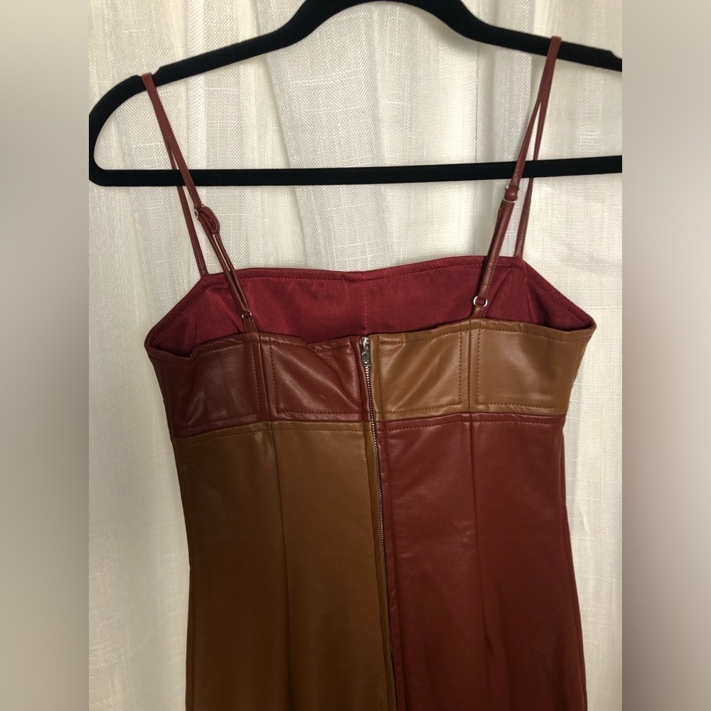 Crescent Brown and Burgundy Midi Dress - Picture 11 of 14